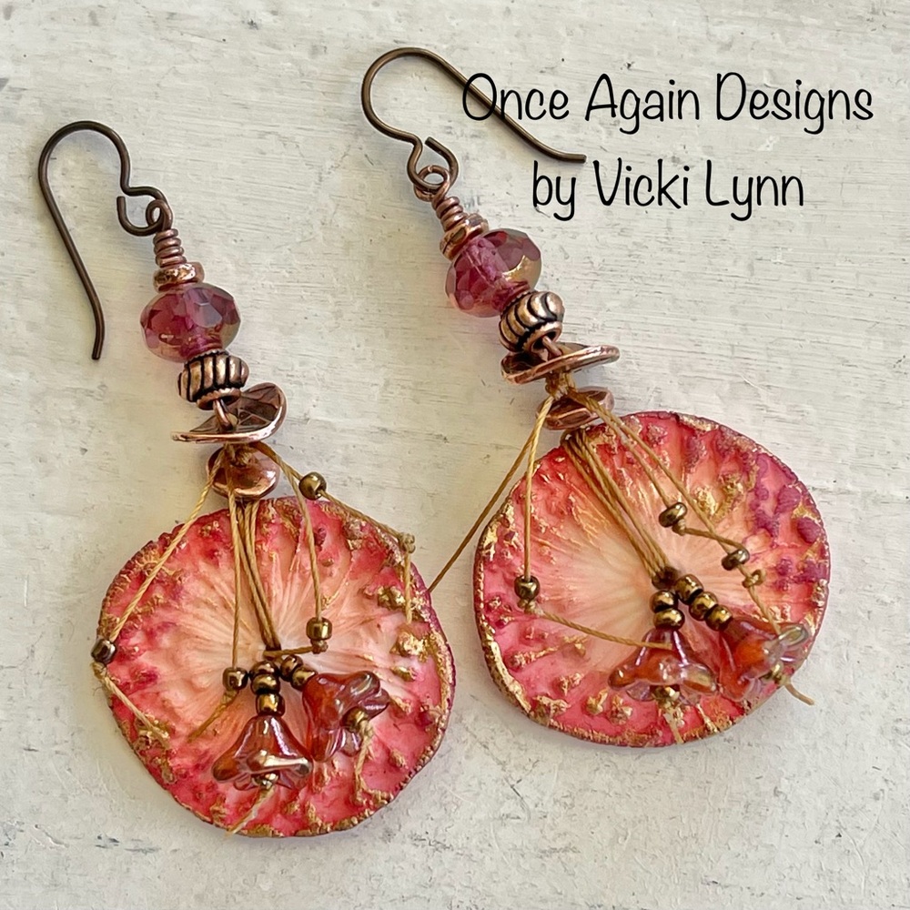 ARTISAN Earrings “Blushing Earth” - Dangles - Picture 6 of 10